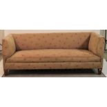 An early 20th century hardwood framed square back sofa