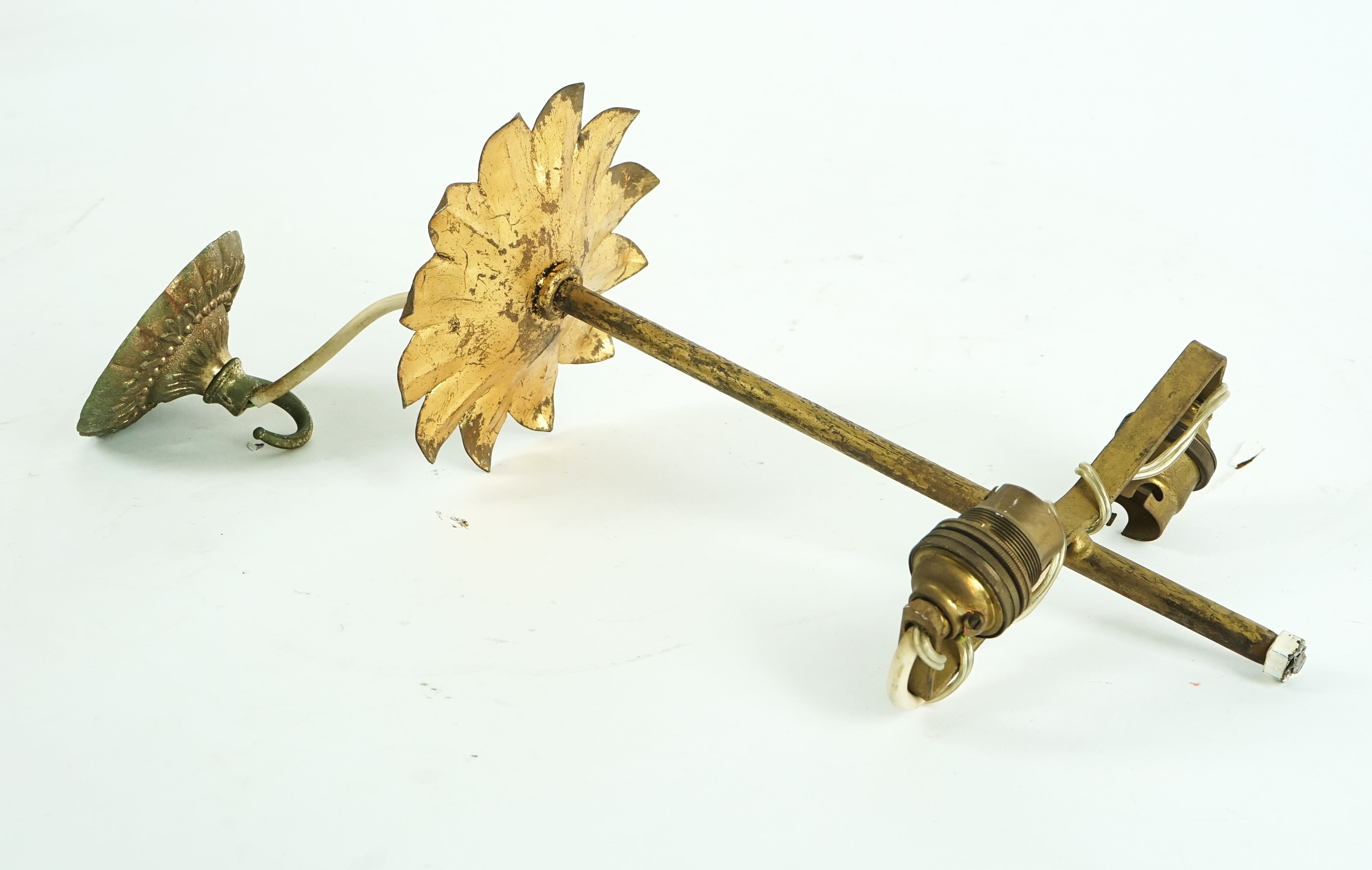 A gilt metal starburst ceiling lamp/wall appliqué - Image 2 of 3