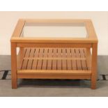 A modern oak square coffee table