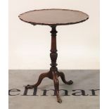 A George III and later mahogany tripod table