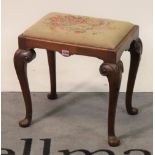 A George III style mahogany rectangular footstool