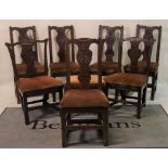 A matched set of eight 19th century oak dining chairs