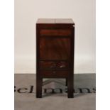 A late George III mahogany lift top washstand