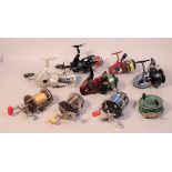 Fishing equipment; a collection of coarse fishing reels, fixedspool and closed face examples