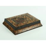 Edmund Nye, Tunbridge Wells; a 19th century Tunbridge ware writing box of swept rectangular...