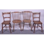 A pair of 19th century elm and beech side chairs