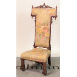 A Victorian mahogany prie dieu chair