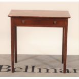 An early 20th century mahogany single drawer side table