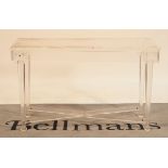 A modern perspex side table