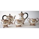 A SILVER COMPOSITE FIVE PIECE IRISH TEA SET (5)