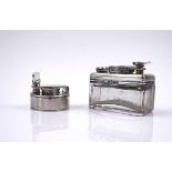 TWO SILVER TRAVELLING INKWELLS (2)