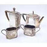 A SCOTTISH SILVER FOUR PIECE TEA SET