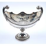 A SILVER BOAT SHAPED CENTREPIECE BOWL