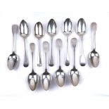 A SET OF SIX SILVER TABLESPOONS AND FIVE FURTHER SILVER TABLESPOONS (11)