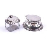 TWO SILVER MOUNTED INK STANDS (2)