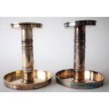 A PAIR OF SWEDISH STERLING TABLE CANDLESTICKS