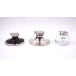 THREE SILVER MOUNTED INK STANDS (3)