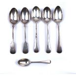 A GROUP OF SILVER SPOONS (6)