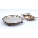 A SILVER WAITER AND A SILVER DISH (2)