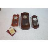 A COMITTI OF LONDON MAHOGANY CASED WALL CLOCK AND TWO FURTHER WALL CLOCKS (3)