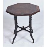 AN EDWARDIAN WALNUT OCTAGONAL OCCASIONAL TABLE