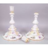 A PAIR OF 19TH CENTURY BERLIN PORCELAIN CANDLESTICKS A.F