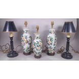 ‘LAURA ASHLEY’ A PAIR OF MODERN TOLE PAINTED TABLE LAMPS (5)