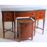 A 19TH CENTURY SATINWOOD BOW-FRONTED DRESSING TABLE (2)