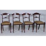 A SET OF FOUR EARLY 19TH CENTURY FAUX ROSEWOOD DINING CHAIRS