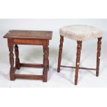 AN 18TH CENTURY STYLE OAK JOINT STOOL (2)