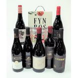 7 BOTTLES, 1 3l BOX, 8 CANS SOUTH AFRICAN WINE WINE