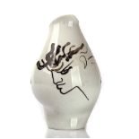 A ROSENTHAL CLASSIC ROSE PORCELAIN VASE, `TETES' (HEADS)