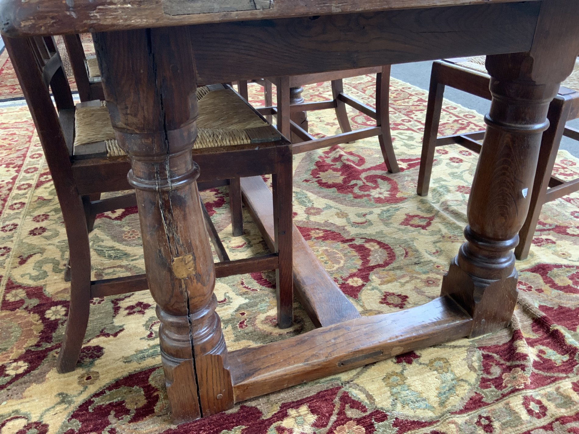 A 17TH CENTURY STYLE OAK REFECTORY TABLE - Image 3 of 6