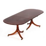 WILLIAM TILLMAN; A GEORGE III STYLE MAHOGANY D-END EXTENDING DINING TABLE