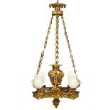 A GEORGE IV ORMOLU FOUR-LIGHT COLZA HANGING LIGHT