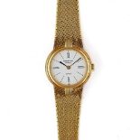 A RAYMOND WEIL QUARTZ LADY'S GILT METAL BRACELET WRISTWATCH