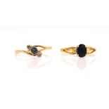 TWO SAPPHIRE RINGS (2)