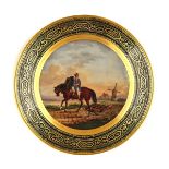 A PARIS PORCELAIN BLUE AND GILT GROUND PLATE