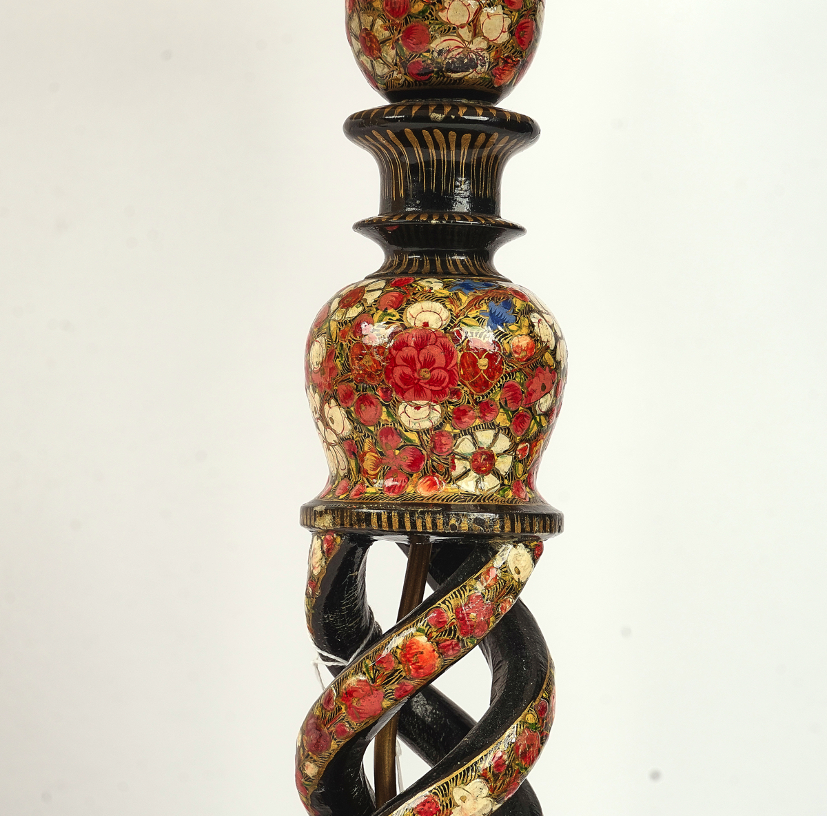 TWO KASHMIRI LACQUER TABLE LAMPS (2) - Image 3 of 4