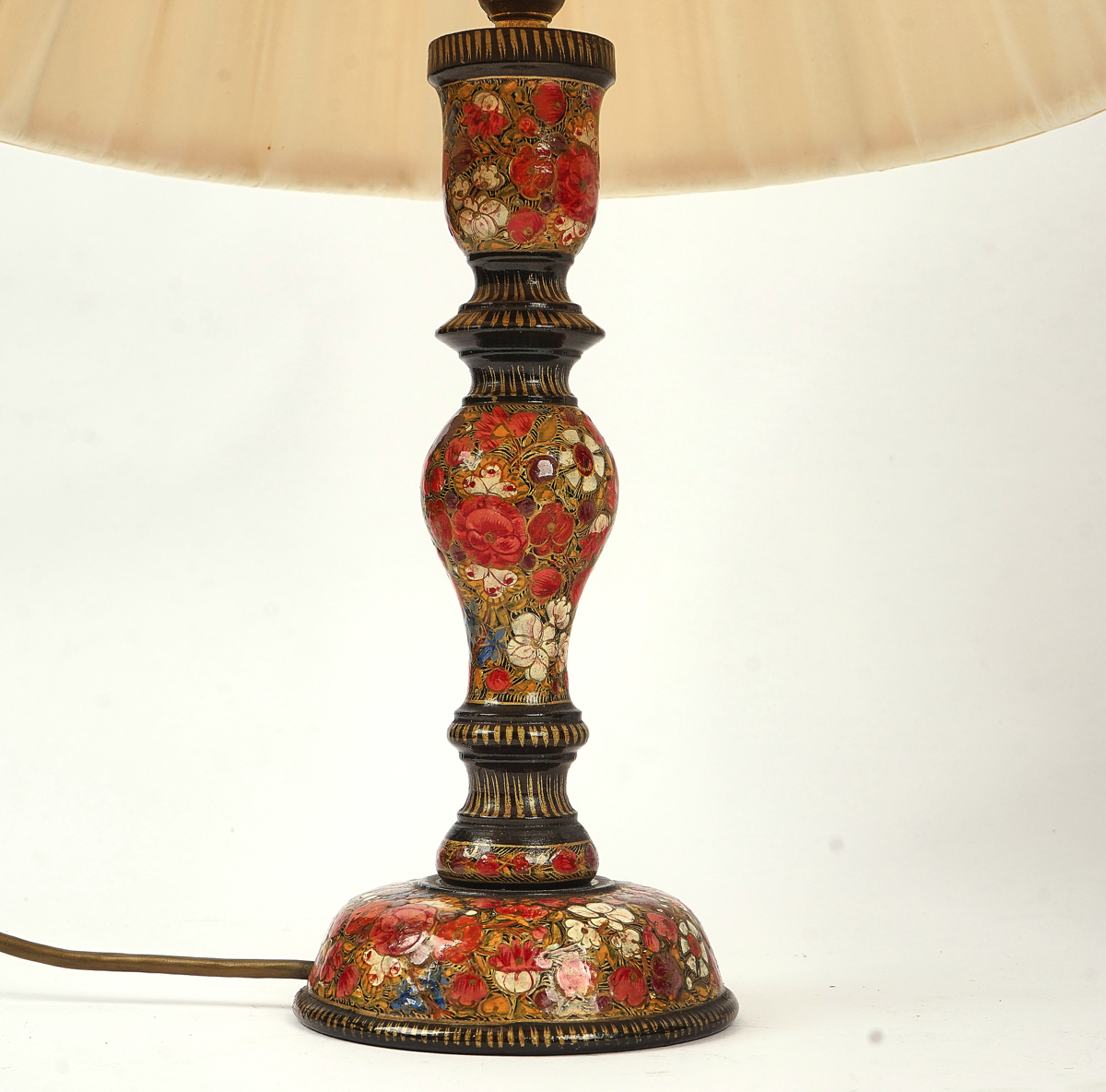 TWO KASHMIRI LACQUER TABLE LAMPS (2) - Image 4 of 4