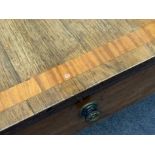 A GEORGE III SATINWOOD BANDED ROSEWOOD TWO DRAWER SOFA TABLE