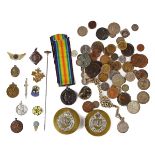 A 1914-18 BRITISH WAR MEDAL AND FURTHER ITEMS (QTY)