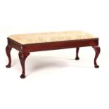 A GEORGE II STYLE RECTANGULAR MAHOGANY FOOTSTOOL