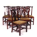 A SET OF SIX GEORGE III MAHOGANY DINING CHAIRS (6)