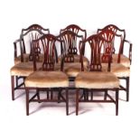 A SET OF EIGHT GEORGE III STYLE MAHOGANY DINING CHAIRS (8)