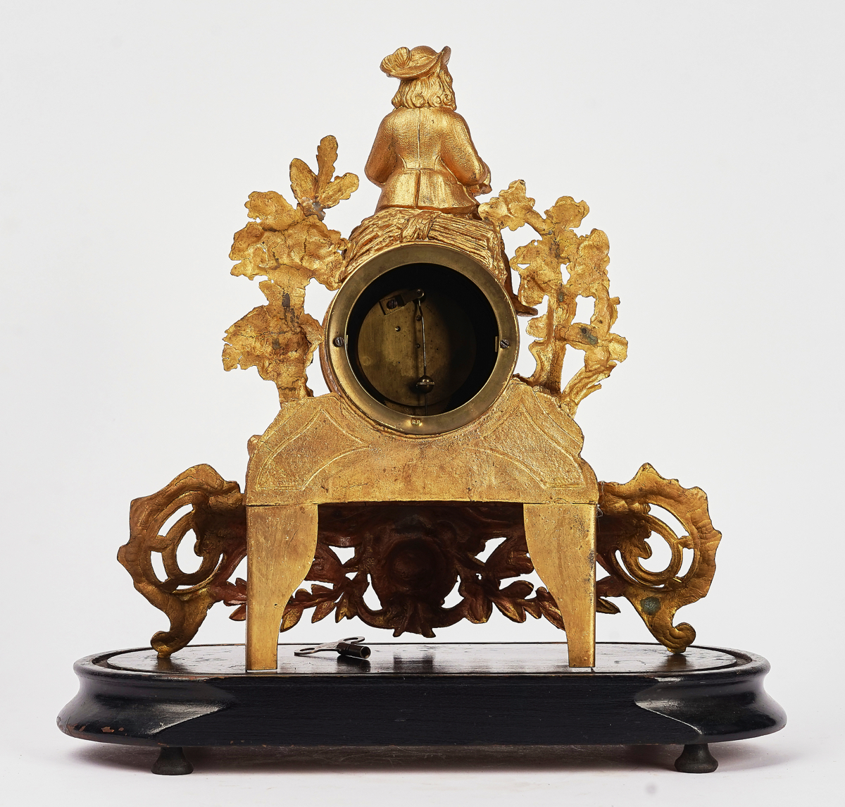 A FRENCH GILT-METAL MANTEL CLOCK - Image 2 of 2