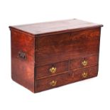 A SMALL 18TH CENTURY ELM MULE CHEST