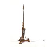 A FRENCH GILT BRONZE FLOOR STANDING LIGHT