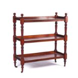 A LATE VICTORIAN MAHOGANY THREE TIER BUFFET