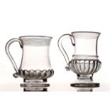 TWO SMALL ENGLISH GLASS MUGS